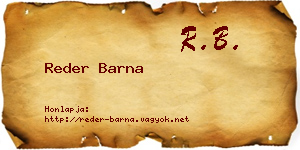 Reder Barna névjegykártya